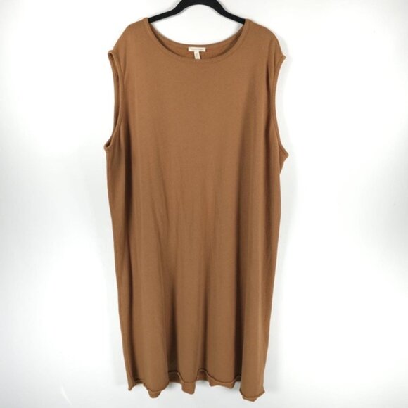 NWOT EILEEN FISHER ORGANIC‎ COTTON Crew Nk Tank Jersey Dress Peru Made Size 3X - Picture 5 of 13